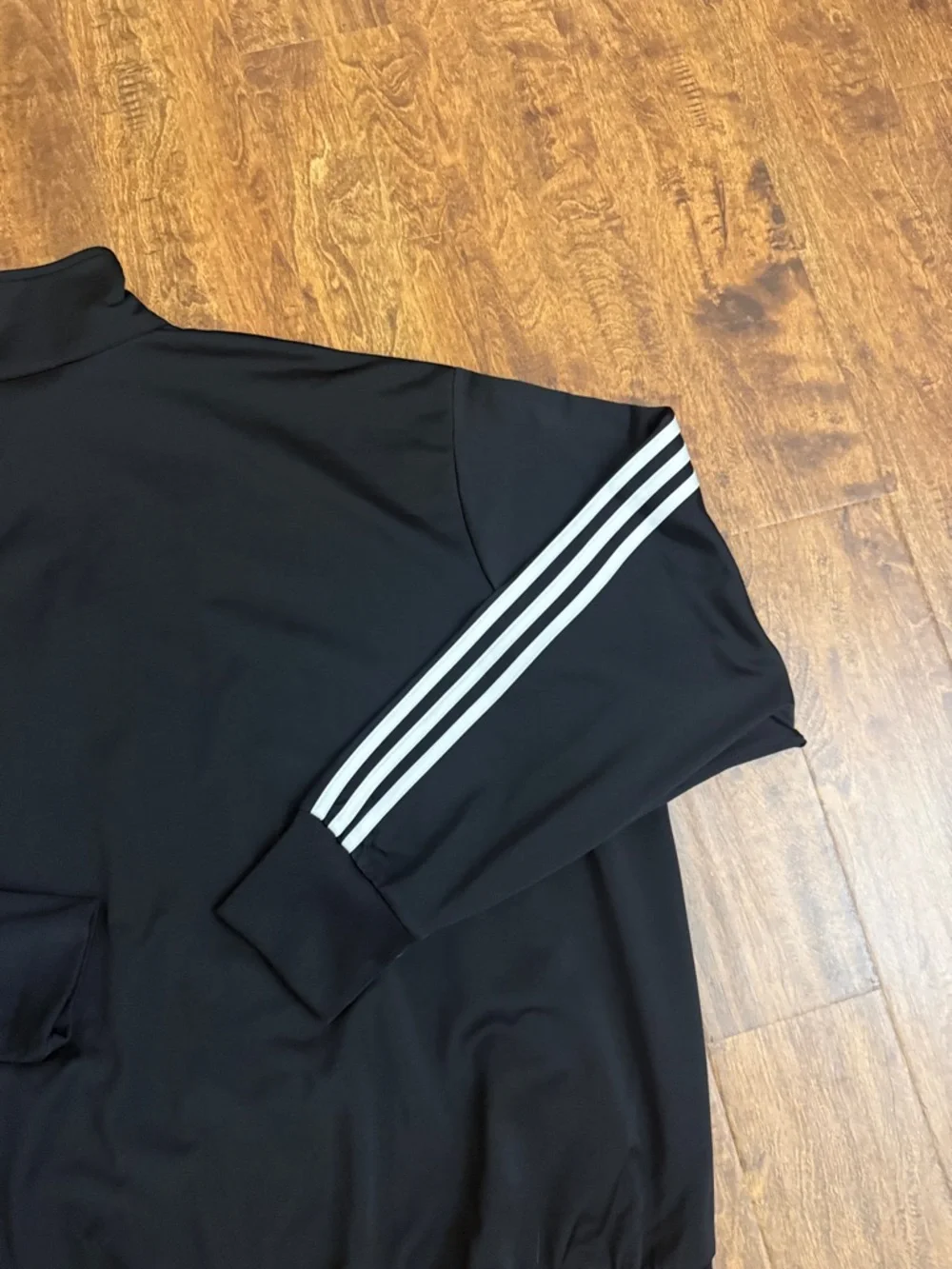 adidas Men’s Black Track Jacket with White 3-Stripes Size XL